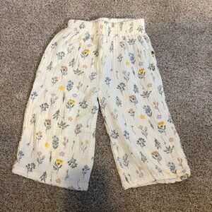 Rabbit & Bear Organic Cotton Wide Leg Pants Floral 12 months